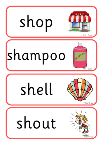 sh' word cards - Phase 3 Phonics | Teaching Resources