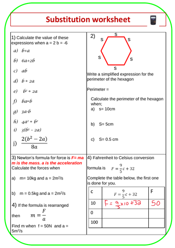 Substitution: Algebra