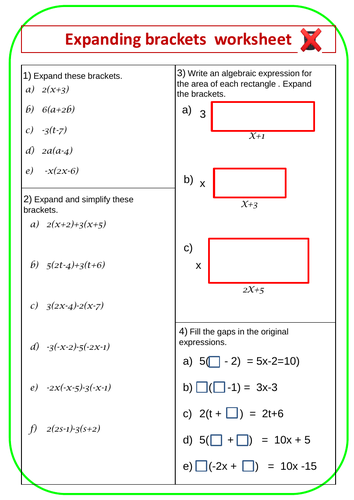 Expanding  Brackets in Expressions: Algebra