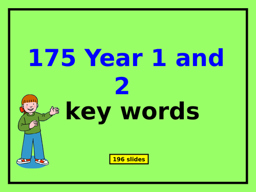 Year 1 and Year 2 Key Words (186 slide PowerPoint)
