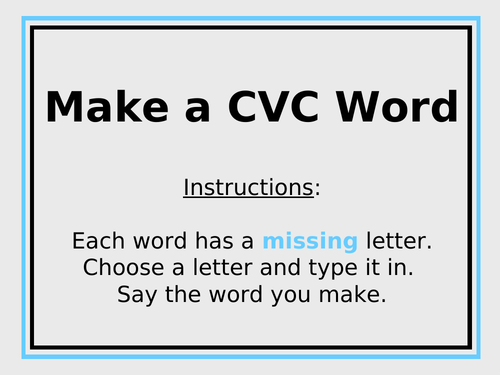 Make a CVC Word - POWERPOINT