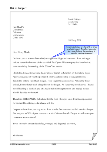 Persuasive Letter Writing Ks3 Teaching Resources