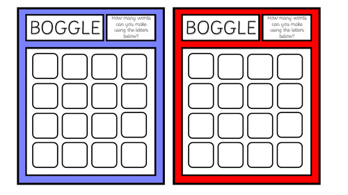 Boggle Challenge Cards | Teaching Resources