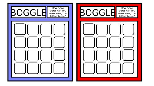 Boggle Challenge Cards | Teaching Resources