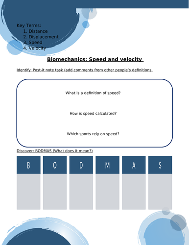 Unit 7: Biomechanics in Sport Science Task A PowerPoint & resources ...