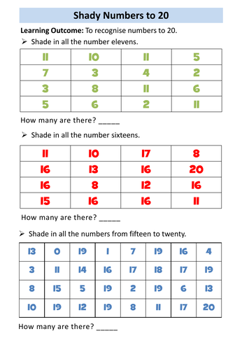 Functional Skills Maths - Entry Level 1 - Numbers to 20 | Teaching ...