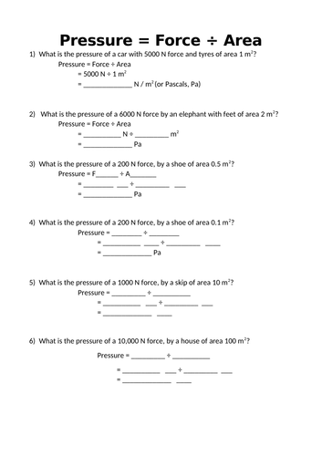 KS3 physics - Pressure | Teaching Resources