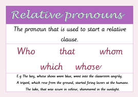 Relative Pronoun display KS2 | Teaching Resources