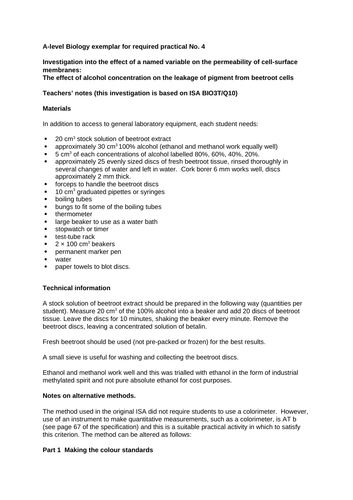 Aqa A Level Biology Required Practical 4 Teaching Resources