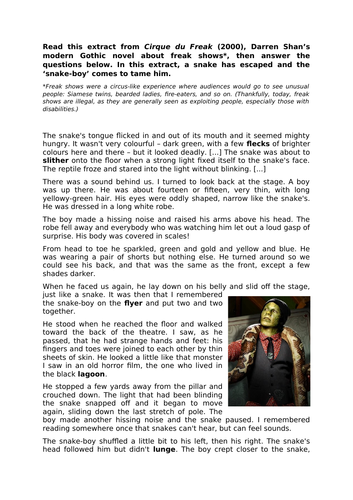 10 x KS3 literacy worksheets - vocab, comprehension, analysis and ...
