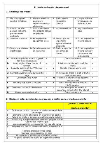 spanish-gcse-el-medio-ambiente-writing-revision-environment-structures