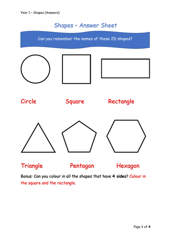 Y1 Maths - Shapes