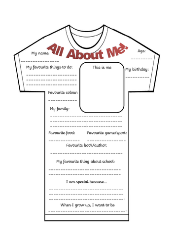 All About Me | Teaching Resources