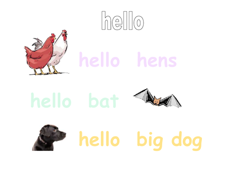 Hello - Phonics Writing Sheet