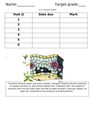 Biology homework booklet picture