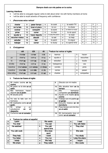 Spanish Family / Mi familia - 13 worksheets for GCSE | Teaching Resources