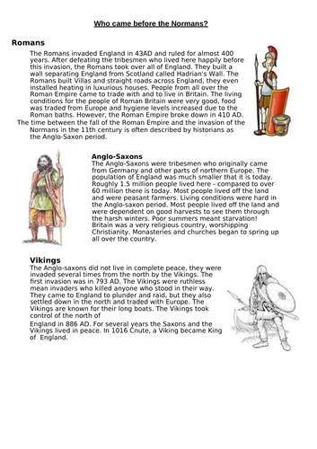 Life before the Normans | Teaching Resources
