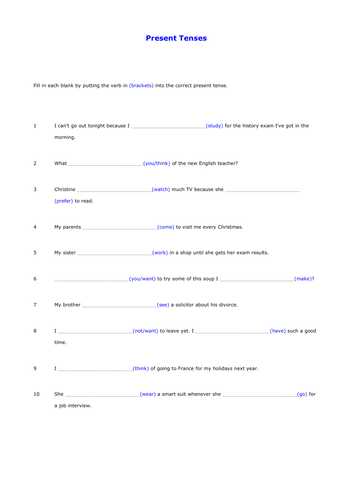 EFL - ENGLISH TENSES PRACTICE MATERIAL (75-page file) | Teaching Resources