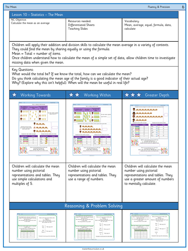 Year 6 - Statistics Week 2- Differentiated Resources White Rose Aligned ...