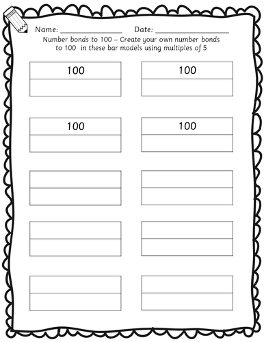 Year 3 LKS2 Maths - Using multiples of 5 in number bonds to 100 ...