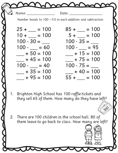 Year 3 LKS2 Maths - Using multiples of 5 in number bonds to 100 ...