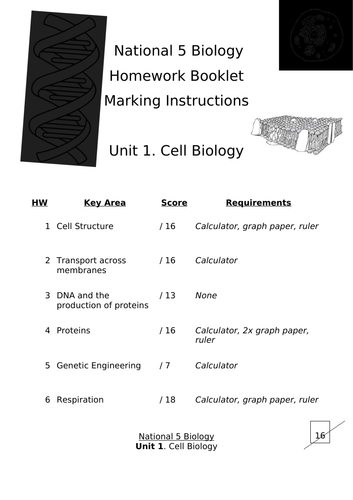 biology homework booklet