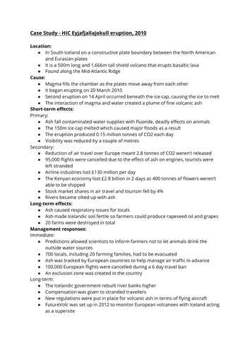 A Level Geography Hazards Case Studies