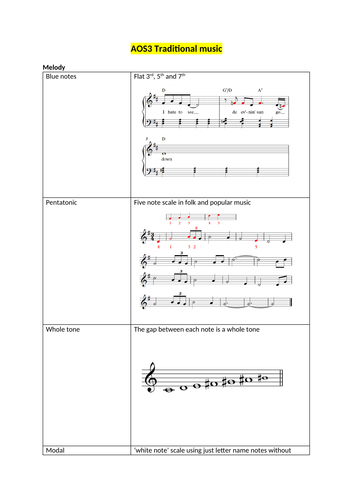 AQA GCSE Music (9-1) AO3 Traditional Music Revision Notes | Teaching ...