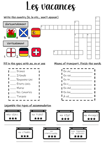 french holiday homework for class 7