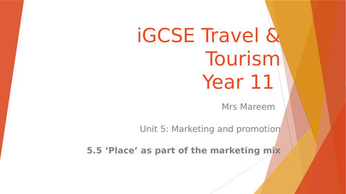 IGCSE CIE Travel and Tourism - Unit 5 | Teaching Resources