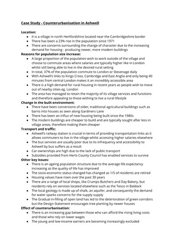 A Level Geography Contemporary Urban Environments Case Studies