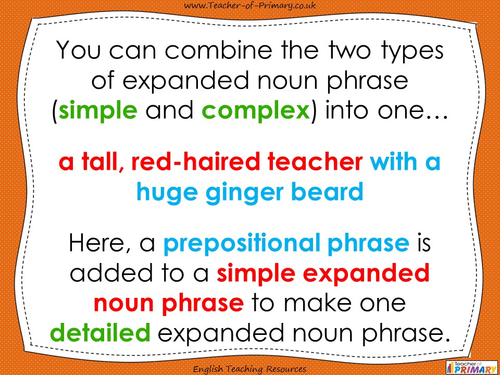 Expanded Noun Phrases - Year 5 and 6 | Teaching Resources