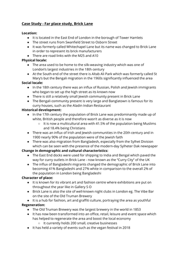 human geography case study examples