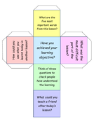 Plenary Dice Teaching Resources