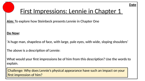 Of Mice and Men Chapter 1 Lessons | Teaching Resources