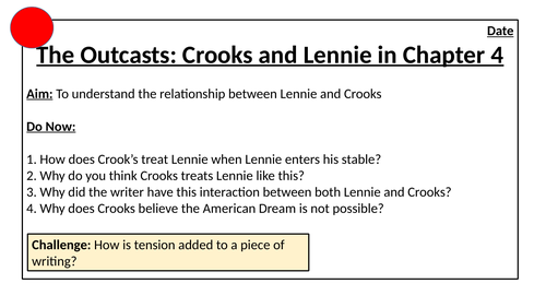 Lennie and Crooks as Outcasts in Chapter 4