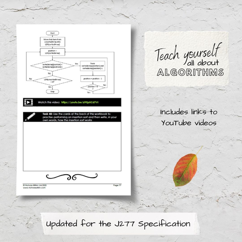 Algorithms OCR GCSE Computer Science Workbook (J277) | Teaching Resources