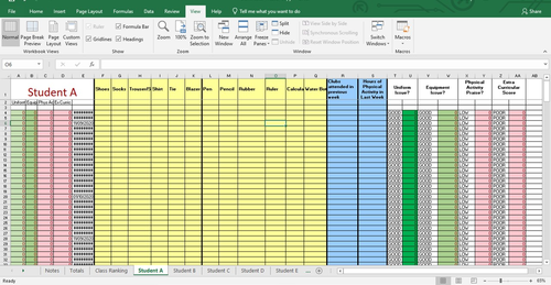 uniform equipment behaviour physical activity extra curricular tracker ...