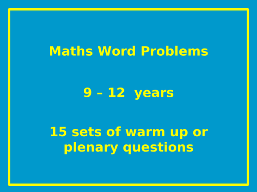 Year 5 and Year 6 Maths Word Problems (15 sets)