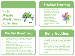 5-10 Minute Mindfulness Activity Cards | Teaching Resources