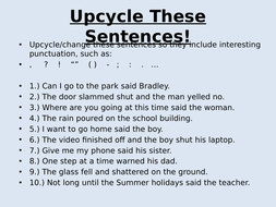 Upleveling Sentences - Punctuation/VCOP | Teaching Resources