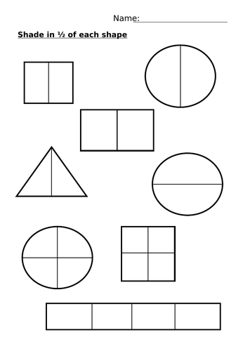 ks1 shade a half and a quarter fraction teaching resources