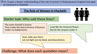Womens Role In Macbeth