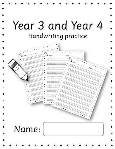 Y3 and Y4 Handwriting Practice Book LKS2 statutory spellings | Teaching ...