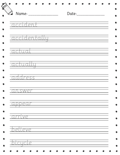 Y3 and Y4 Handwriting Practice Book LKS2 statutory spellings | Teaching ...