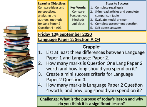 Language Paper 2 Question 4 Practise AQA Teaching Resources