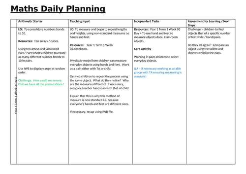 Year 1 Term 1 Week 3 Day 4 Non-standard measures