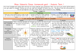 Homework grid template picture