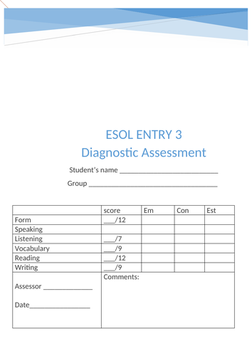 Esol Test Score