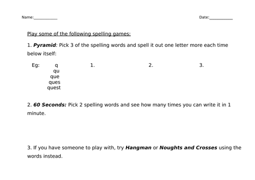 'que' words Spelling Powerpoint and Worksheet (at the start and end of ...